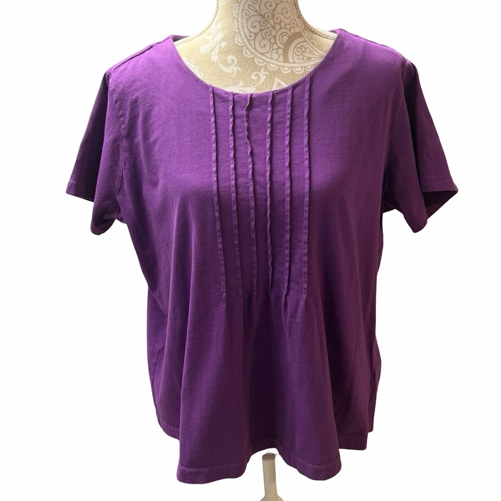 Turtle Bay New York - Purple Ribbed 
S/S Tee Shirt  
Women’s XL
100% Cotton